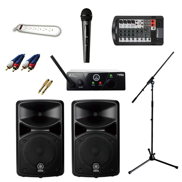 【ワイヤレスマイク1本簡易PA_Bセット】 STAGEPAS 400i / WMS40 PRO MINI VOCAL SET 《講演 ・イベントに最適》 2大特典セット