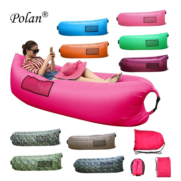 Polan (ポラン) / nflatable Sleeping Bag,Portable Beach Lazy Bag,Air Sleep Sofa Lounge,Sleeping air bed,Hangout Camping Bed,Sofa,Couch ( red ) 《エアーソファー》 - アウトドアグッズ -