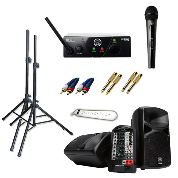 【ワイヤレスマイク1本簡易PA_Aセット】 STAGEPAS 600i / WMS40 PRO MINI VOCAL SET 《講演 ・イベントに最適》 2大特典セット