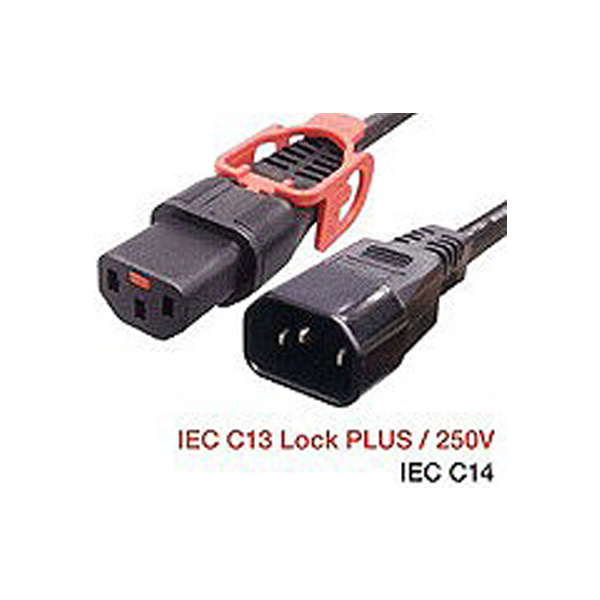 APW15-C14/C13LP-01 - 抜け防止ロック電源ケーブル(ロックプラス) 1m -