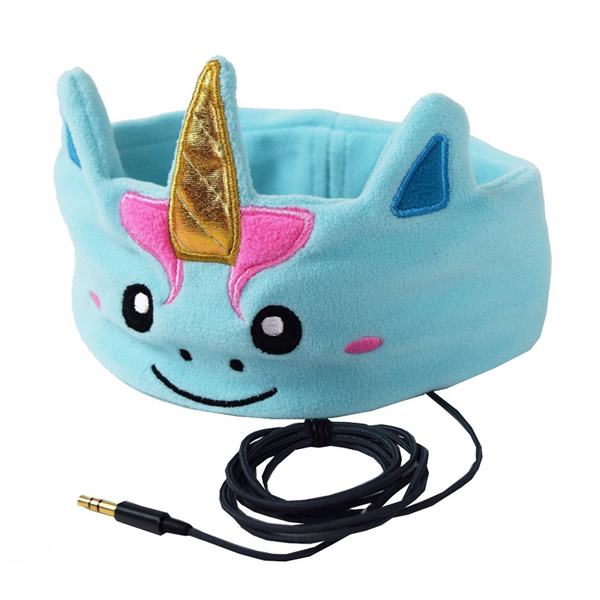 CozyPhones / フリース製ヘッドバンド (Blue Unicorn) - お子様向けヘッドホン -