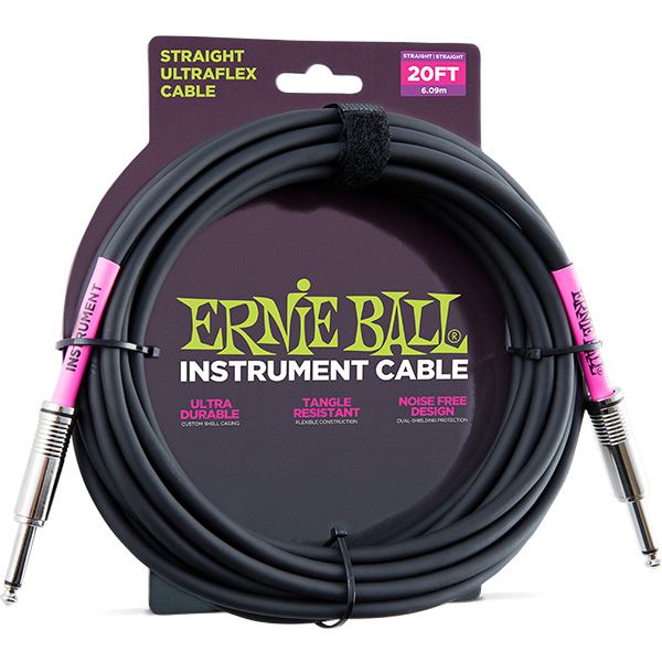ERNIE BALL(アーニーボール)/6046　20' STRAIGHT/STRAIGHT INSTRUMENT CABLE - BLACK/エレキギター用ケーブル