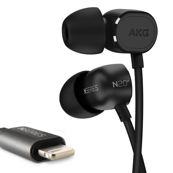 AKG(アーカーゲー) / N20LT (Black) - Lightningコネクタ直結 カナル型イヤホン -