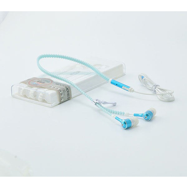 AINGSLIM / Metal Zipper Glow Earphones (BLUE) - 光るイヤホン -