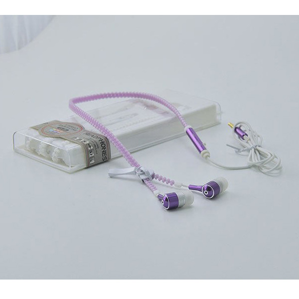 AINGSLIM / Metal Zipper Glow Earphones (PURPLE) - 光るイヤホン -