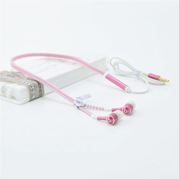 AINGSLIM / Metal Zipper Glow Earphones (PINK) - 光るイヤホン -