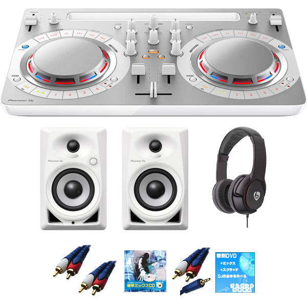 【ホワイトセットセール】Pioneer(パイオニア) / DDJ-WeGO4-W＋DM-40-W 激安定番ホワイトセット