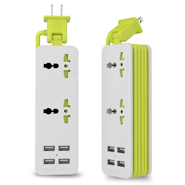 UPWADE(アップウェイド) /  Outlet Travel Power Strip Surge Protector（ホワイト） 4つのスマートUSB充電ステーション 高速充電