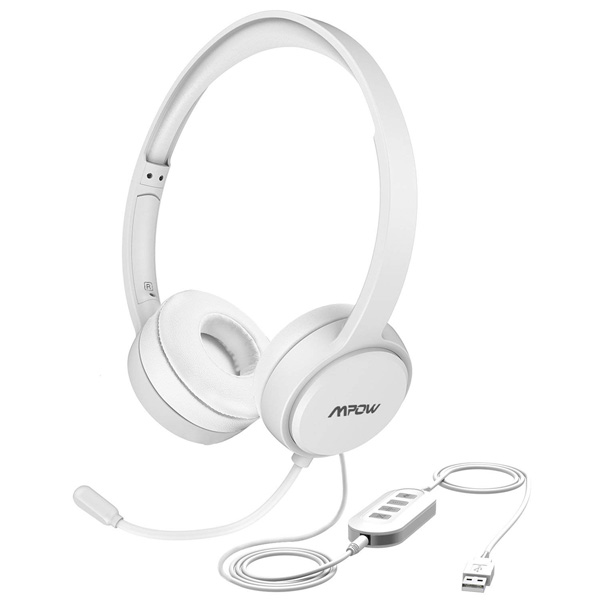 Mpow / 071(white) - 3.5mm USB 軽量 PC ゲーミング ヘッドセット マイクノイズキャンセリング - 1大特典セット