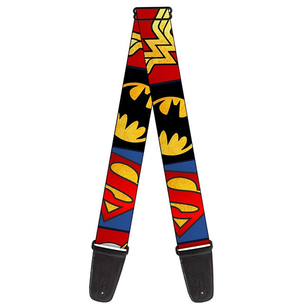 Buckle Down(バックルダウン) / Justice League Superhero Textured Logo CLOSE-UP Blocks 【MARVEL マーベル公式ライセンス品】 ギターストラップ
