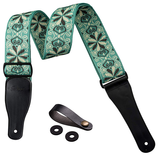 TimbreGear / Vintage Woven Collection Strap Set (green) - ピック収納付 ギターストラップ -