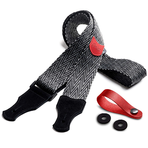 TimbreGear / Vintage Woven Collection Strap Set (red pocket) - ピック収納付 ギターストラップ -