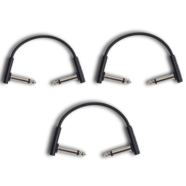 【3個セット】Warwick(ワーウィック) / RockBoard Flat Patch Cable Black 10cm - パッチケーブル -