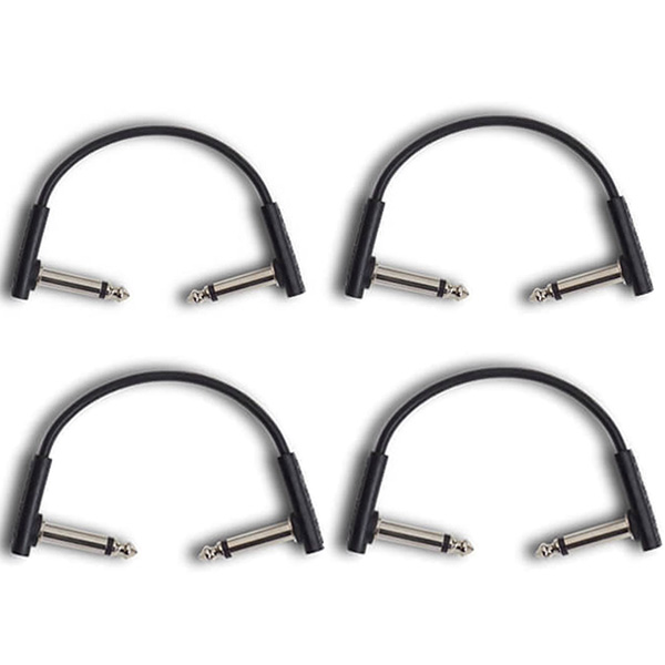 【4個セット】Warwick(ワーウィック) / RockBoard Flat Patch Cable Black 10cm - パッチケーブル -