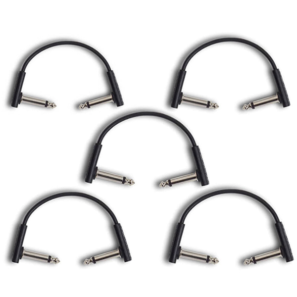 【5個セット】Warwick(ワーウィック) / RockBoard Flat Patch Cable Black 10cm - パッチケーブル -