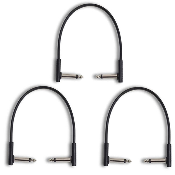 【3個セット】Warwick(ワーウィック) / RockBoard Flat Patch Cable Black 20cm - パッチケーブル -
