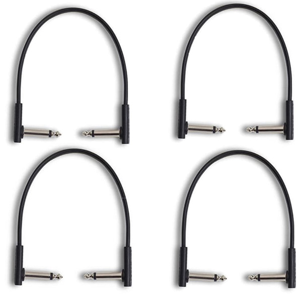 【4個セット】Warwick(ワーウィック) / RockBoard Flat Patch Cable Black 20cm - パッチケーブル -