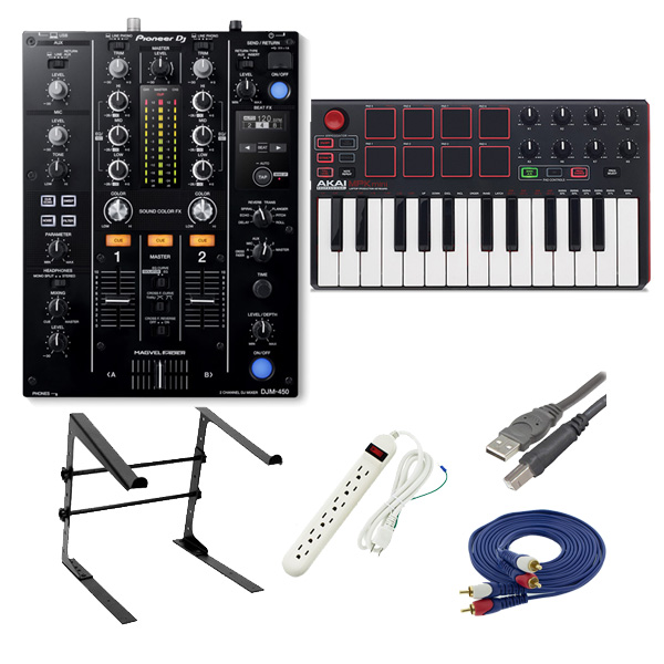 Pioneer (パイオニア) / DJM-450 & Akai / MPK mini MK2セット 【次回5月末以降】 4大特典セット