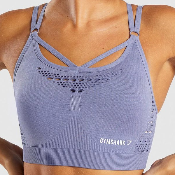 Gymshark(ジムシャーク) / Energy+ Seamless Sports bra （STEEL BLUE Sサイズ) - スポーツブラジャー ジム ヨガ ダンス ワークアウト - 《芸能人愛用》