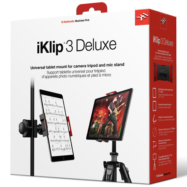 ■ご予約受付■ IK Multimedia(アイケーマルチメディア) / iKlip 3 Deluxe - マイクスタンド用マウントホルダー カメラ三脚用マウントホルダー タブレット・ホルダー -