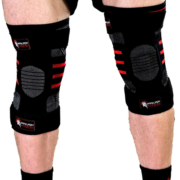 Dark Iron Fitness(ダークアイアンフィットネス) / ADJUSTABLE KNEE SLEEVES(L size) - 16〜18インチ ニースリーブ ニーラップ パワーリフティング ウエイトトレーニング -