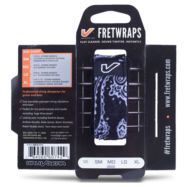 GRUV GEAR(グルーヴギア) / FretWraps Bandana Black Small FW1-BNB-SM - フレットラップ 1個入り -