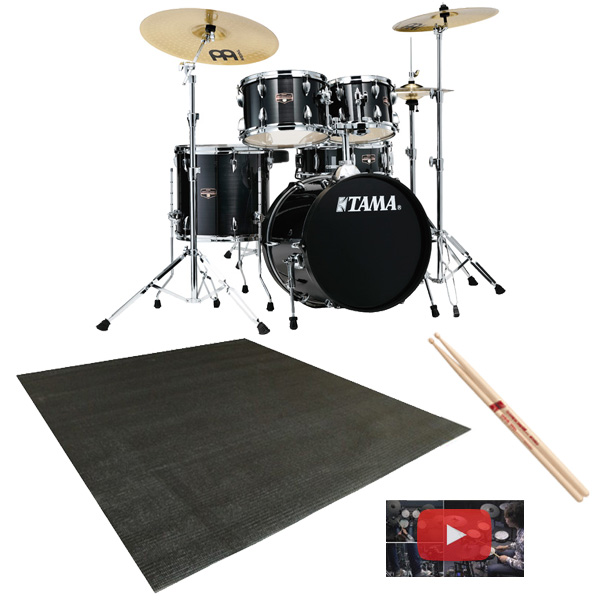 【マット付セット】 TAMA(タマ) / IMPERIALSTAR（インペリアルスター） [IE58H6HC-HBK(ヘアライン・ブラック)] - 18インチバスドラムセット -