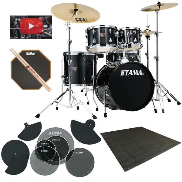 【自宅練習用セット】 TAMA(タマ) / IMPERIALSTAR（インペリアルスター） [IE58H6HC-HBK(ヘアライン・ブラック)] - 18インチバスドラムセット -