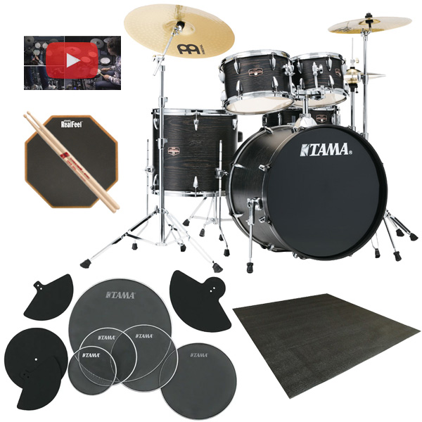 【自宅練習用セット】 TAMA(タマ) / IMPERIALSTAR（インペリアルスター） [IE52KH6HC-BOW(ブラック・オーク・ラップ)] - 22インチバスドラムセット -