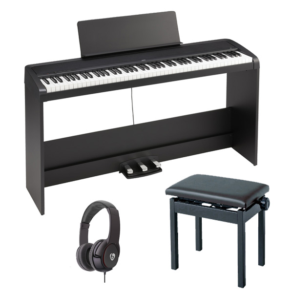 【高低自在イスセット】 Korg(コルグ) / B2SP (ブラック) DIGITAL PIANO デジタルピアノ 【専用スタンド、3本ペダル・ユニット付属】