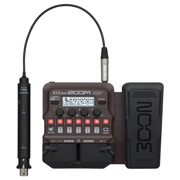 Zoom(ズーム) / A1X FOUR アコースティック楽器用マルチエフェクター エクスプレッションペダル搭載モデル 【マイクアダプター(MAA-1)付属】 1大特典セット