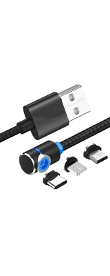 BackBurn / IndestructiCable 2.0 (BLACK / 2m) - Lightning, Type C, Micro USB 変換可能 USB充電用ケーブル -
