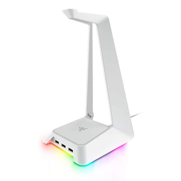 Razer(レイザー) / Base Station Chroma (Mercury White) USBハブ 3基搭載 光るヘッドホンスタンド