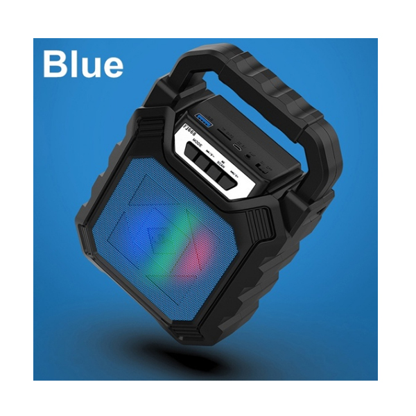 Unknown / Bluetooth・AUX3.5mm・USBメモリ・microSDカード対応 / 充電式 ポータブル LED スピーカー(ブルー) 【パッケージ無し・バルク商品】