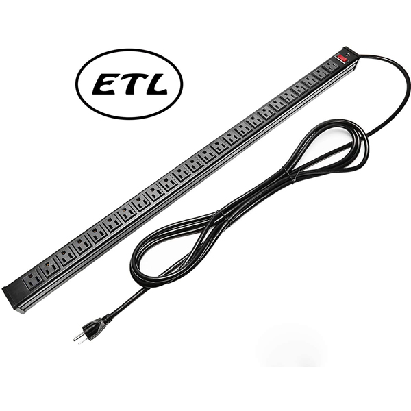 Kungfuking / 24個口 (ブラック) / 125V・15A・1875W / サージプロテクター ETL認定 電源タップ OAタップ