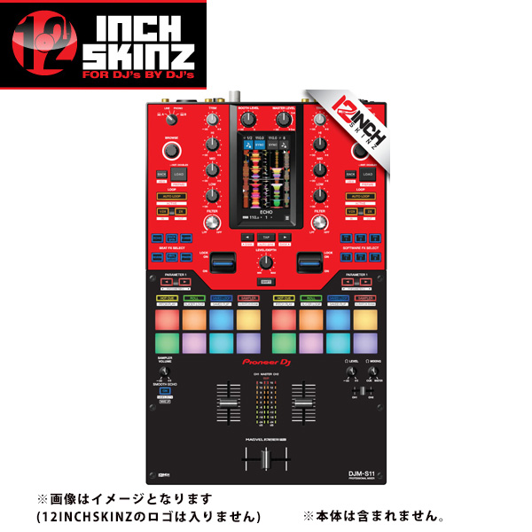 12inch SKINZ / Pioneer DJM-S11 SKINZ (RED/BLACK) 【DJM-S11用スキン】
