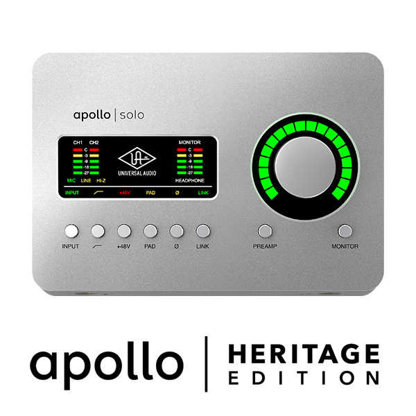 【人気UADプラグインをプレゼント！-3/31まで】Universal Audio / Apollo Solo Heritage Edition - Thunderbolt 3 オーディオインターフェース  -