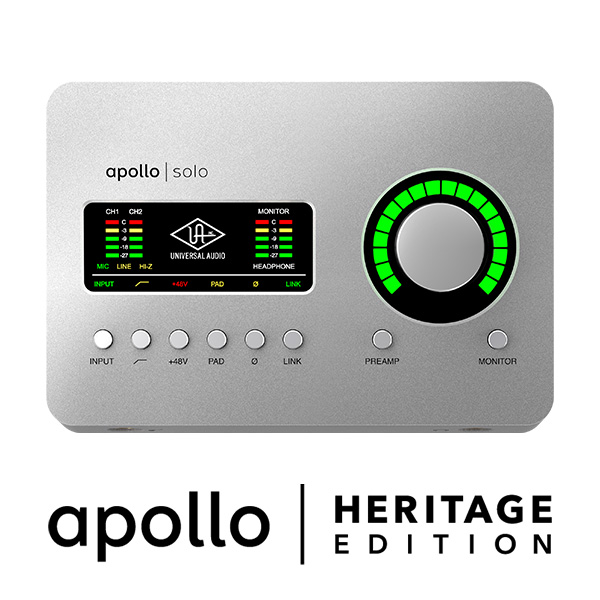 【人気UADプラグインをプレゼント！-3/31まで】Universal Audio / Apollo Solo USB Heritage Edition - Windows専用USB オーディオインターフェース