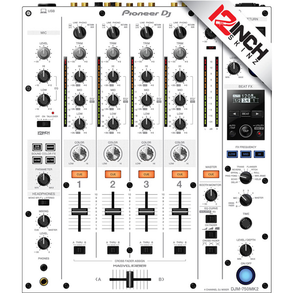 12inch SKINZ / Pioneer DJM-750MK2 Skinz / White/Gray / スキン