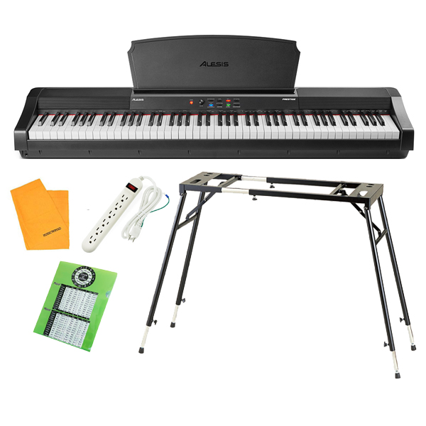 【テーブル型スタンドセット】 ALESIS(アレシス) / Prestige スピーカー内蔵 88鍵 ハンマーアクション鍵盤 電子ピアノ・MIDIキーボード 【サステインペダル、譜面台 付属】【6月3日(木)発売】