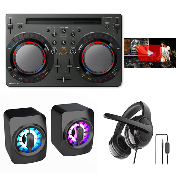 【partyスピーカー+ヘッドセット】 Pioneer DJ(パイオニア) / DDJ-WeGO4-K (ブラック) 【rekordbox dj】iPad 「WeDJ」対応 DJコントローラー 【生産完了特価】 3大特典セット