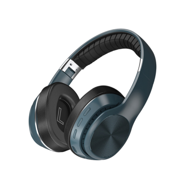 Bluetooth対応ワイヤレスヘッドホン(ブルー) / 低音ズンズン DJ用 TFカード対応 多機種対応 マイク付 折りたたみ式 ポータブル 防水 スマホ ゲーム パソコン