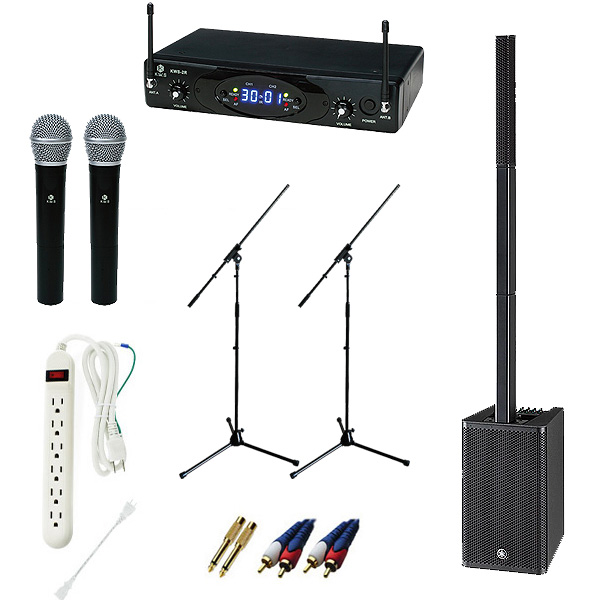 【K.W.Sワイヤレスマイク2本PAセット】YAMAHA(ヤマハ) STAGEPAS 1K -Bluetooth対応 ポータブルPA システム 4大特典セット