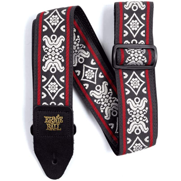 ErnieBall(アーニーボール) / Jacquard Guitar Strap / Blackjack Red / ギターストラップ 【輸入品】