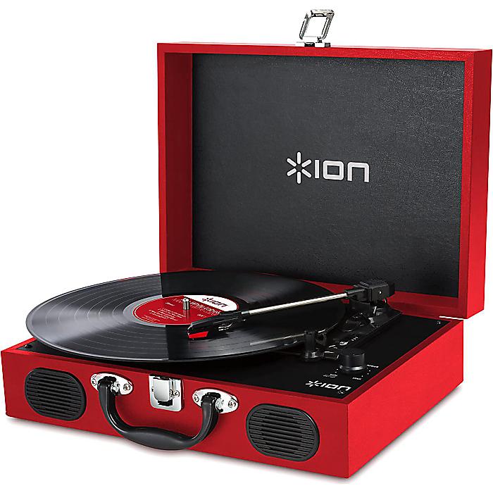 ION AUDIO ／ VINYL TRANSPORT Red ポータブル・レコードプレーヤー の