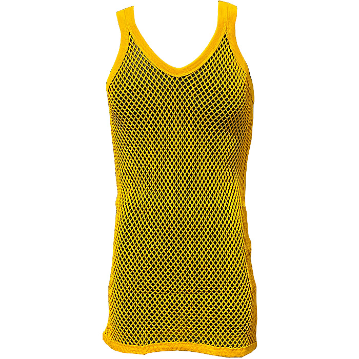 網シャツ メッシュタンクトップベスト (XLサイズ) Mesh String Vest - Yellow(イエロー) / Roots & Culture(ルーツアンドカルチャー)