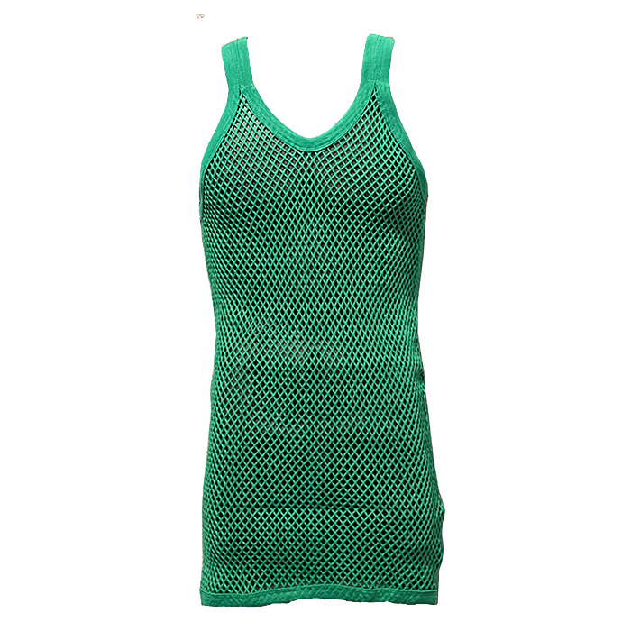 網シャツ メッシュタンクトップベスト (XLサイズ) Mesh String Vest - Green(グリーン) / Roots & Culture(ルーツアンドカルチャー)