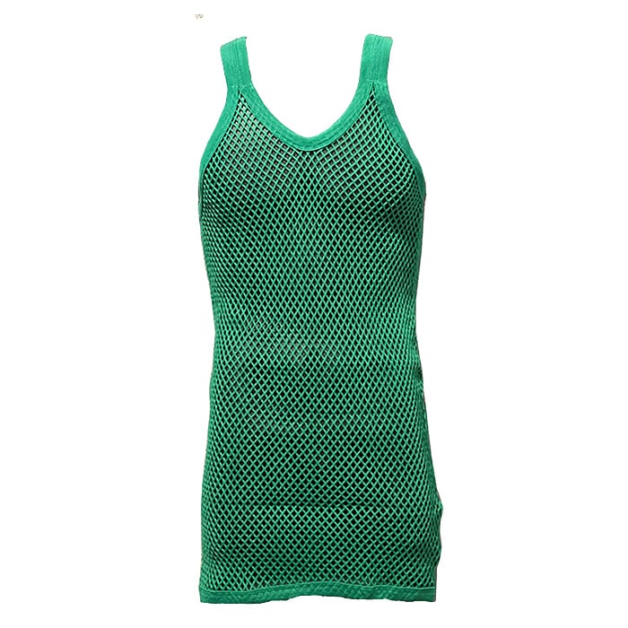 網シャツ メッシュタンクトップベスト (2XLサイズ) Mesh String Vest - Green(グリーン) / Roots & Culture(ルーツアンドカルチャー)