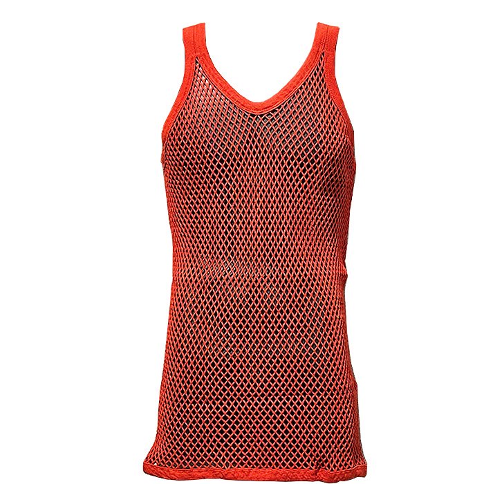 網シャツ メッシュタンクトップベスト (2XLサイズ) Mesh String Vest - Red(レッド) / Roots & Culture(ルーツアンドカルチャー)