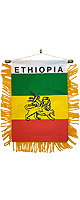 エチオピア国旗 バナーフラグ Mini Banner Flags (約 10.2cm×約 15.2cm) - Lion Of Ethopia